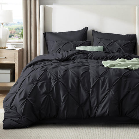 Bedsure pinch-pleat design close-up shows elegant texture and tailored styling.