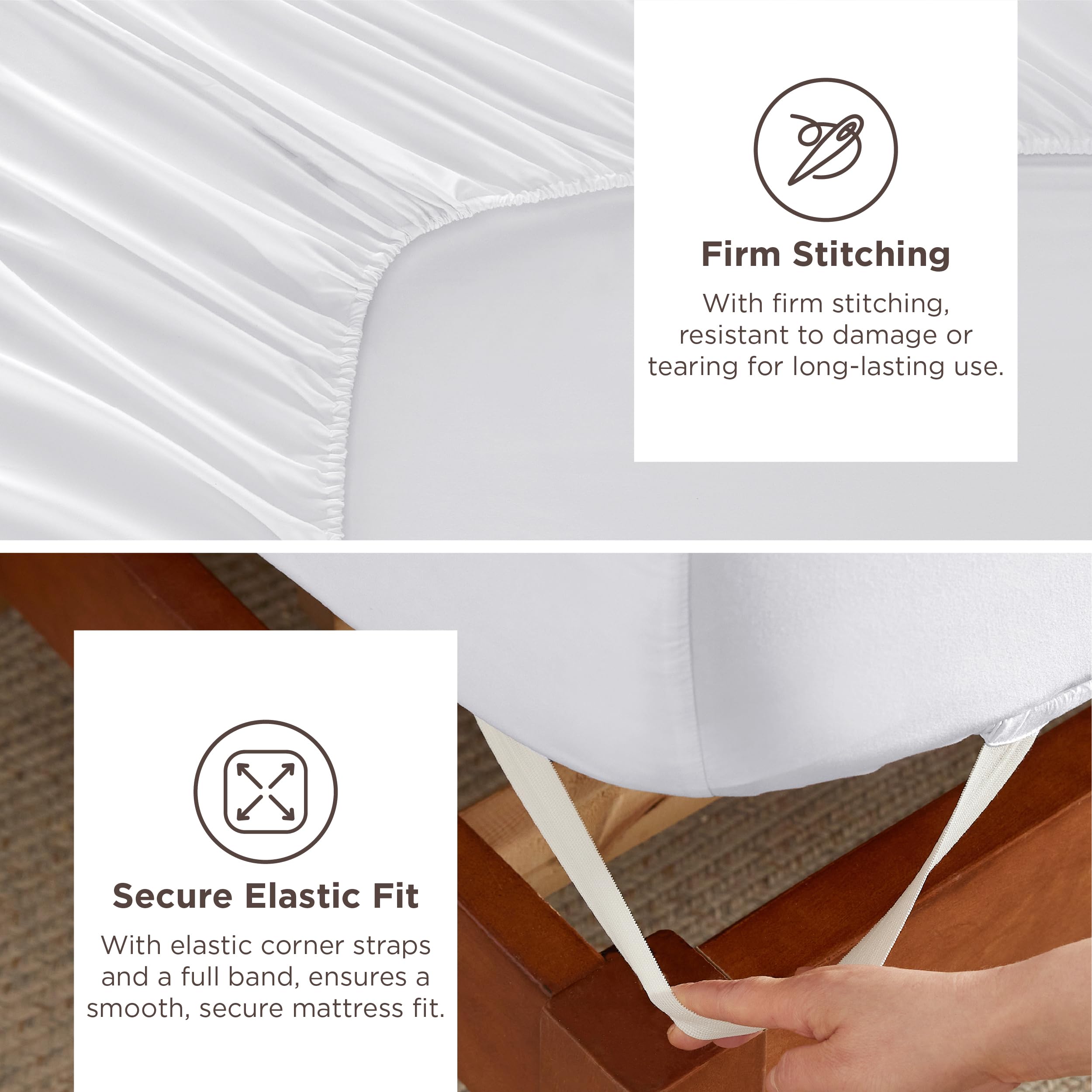 Bedsure pintuck edge close-up on top sheet and pillowcases for refined texture