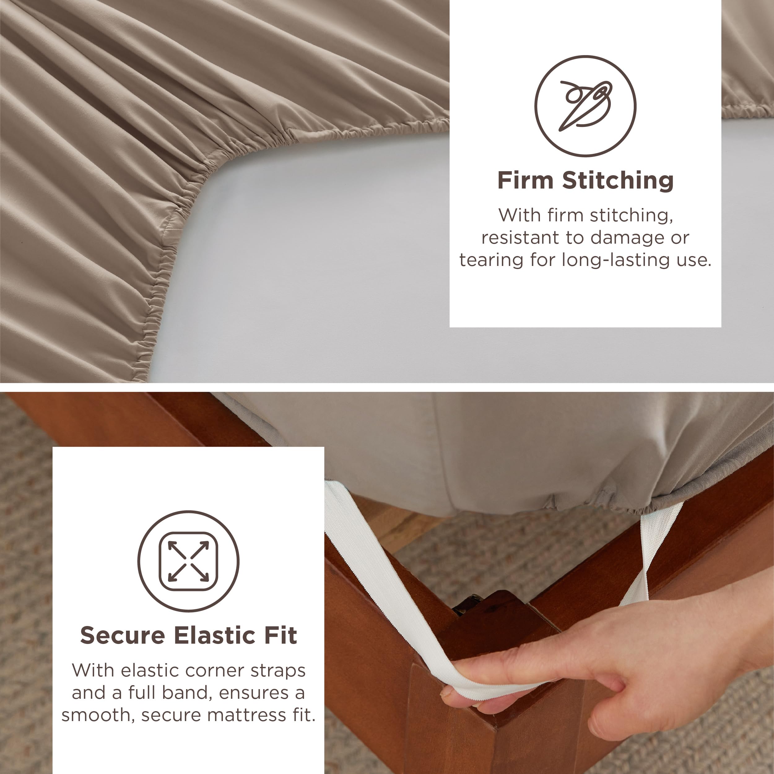 Bedsure top sheet with pintuck edge adds texture