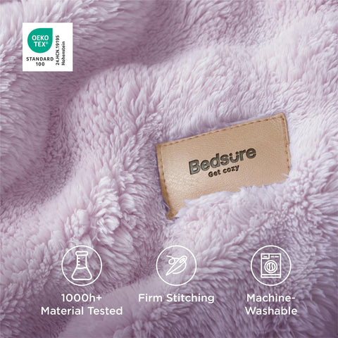 Bedsure plush fabric closeup communicates softness that’s easy to drape over furniture.