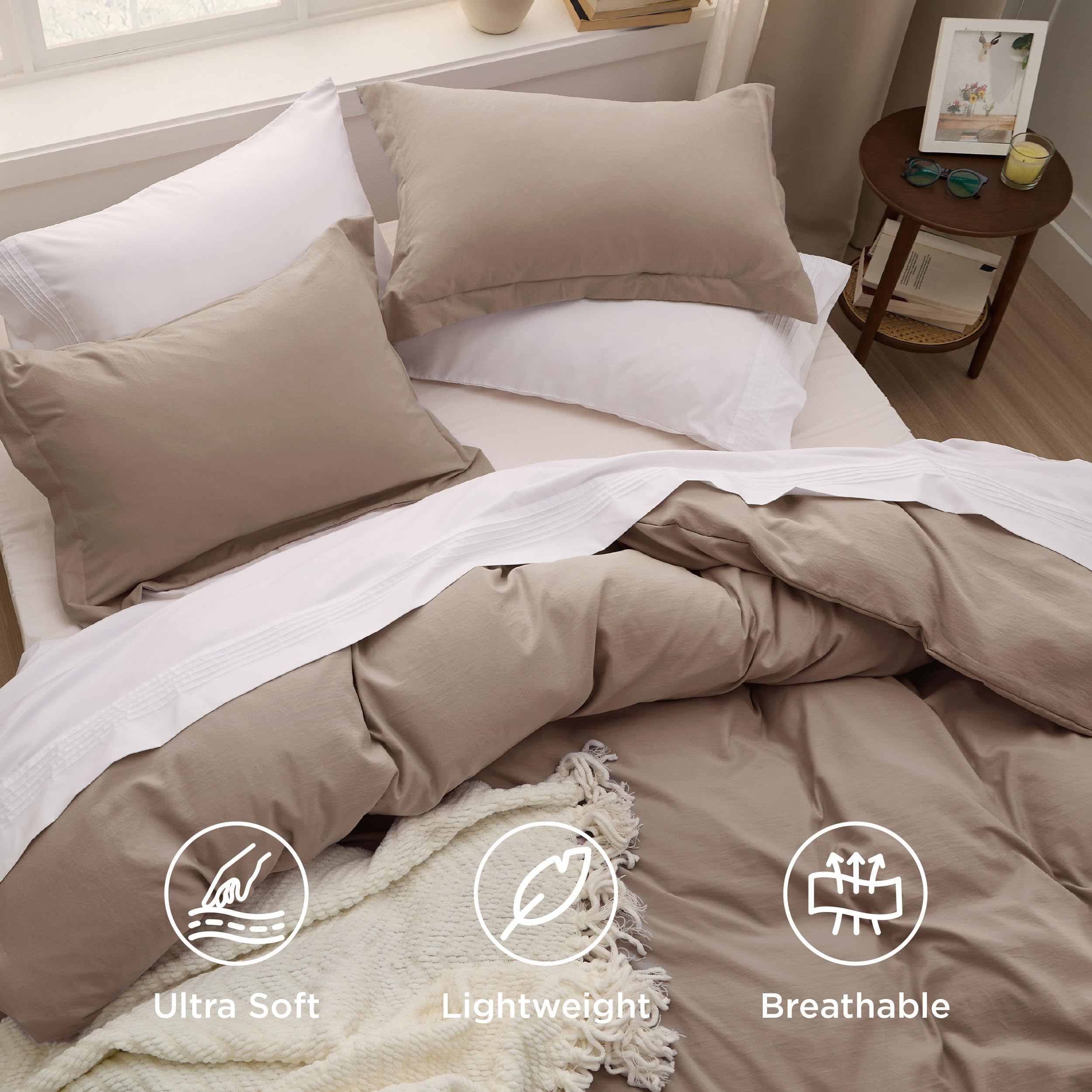 Bedsure polyester microfiber texture delivers smooth, quiet nights
