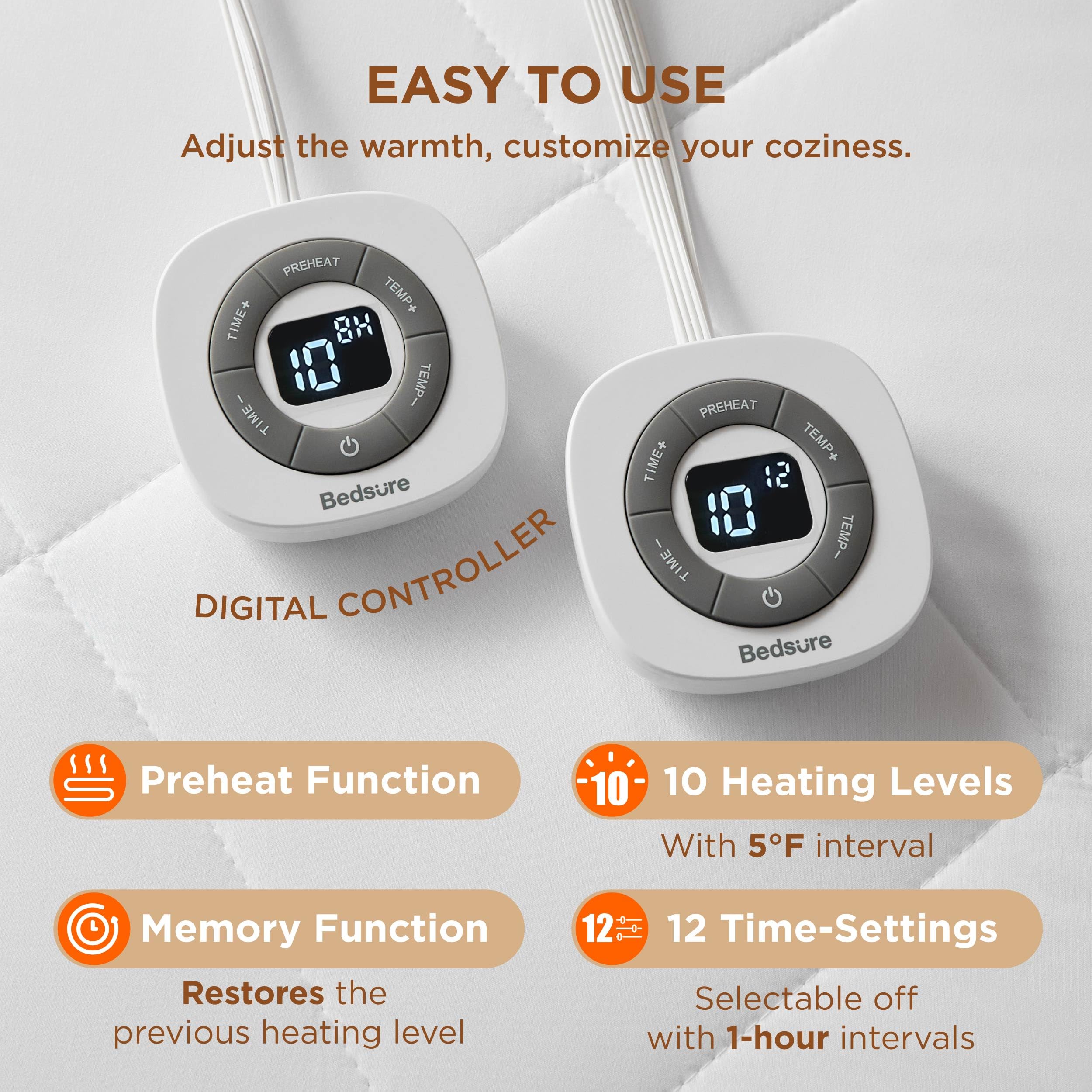 Bedsure preheat function preps the bed before bedtime
