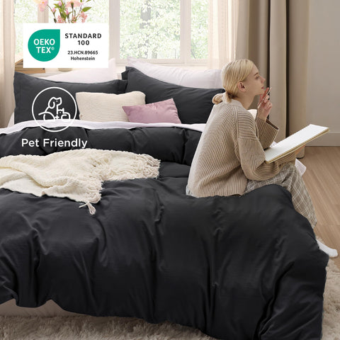 Bedsure prewashed polyester fabric feels exceptionally soft and smooth against the skin.