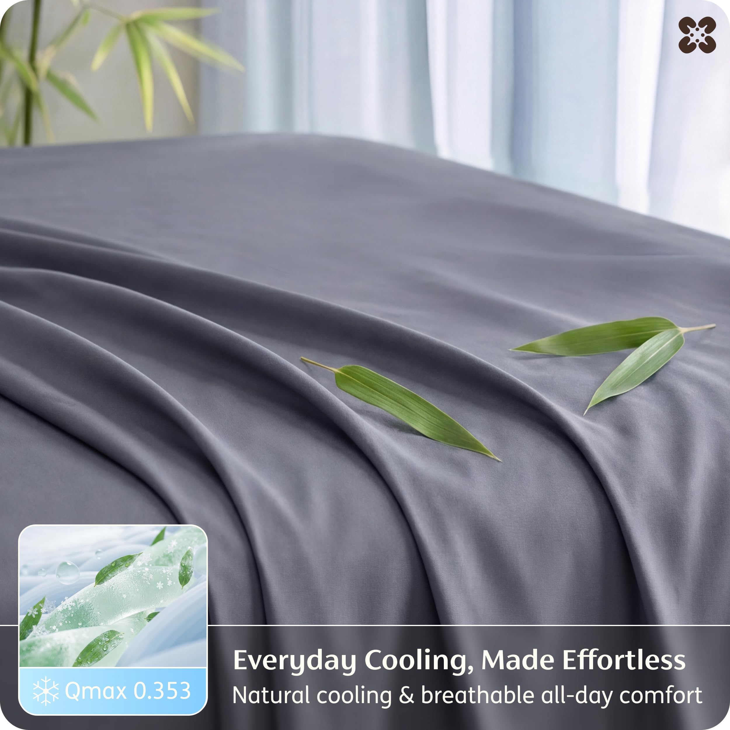 Bedsure purewoven bamboo rayon close-up showing silky-soft texture