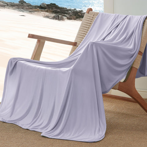 Bedsure purple cooling blanket on bed shows cooling comfort for hot sleepers