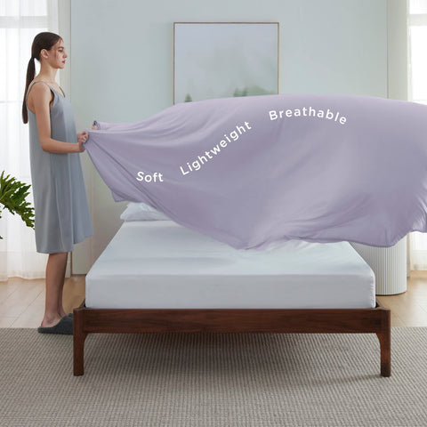 Bedsure purple cooling blanket gift package ready for summer gifting