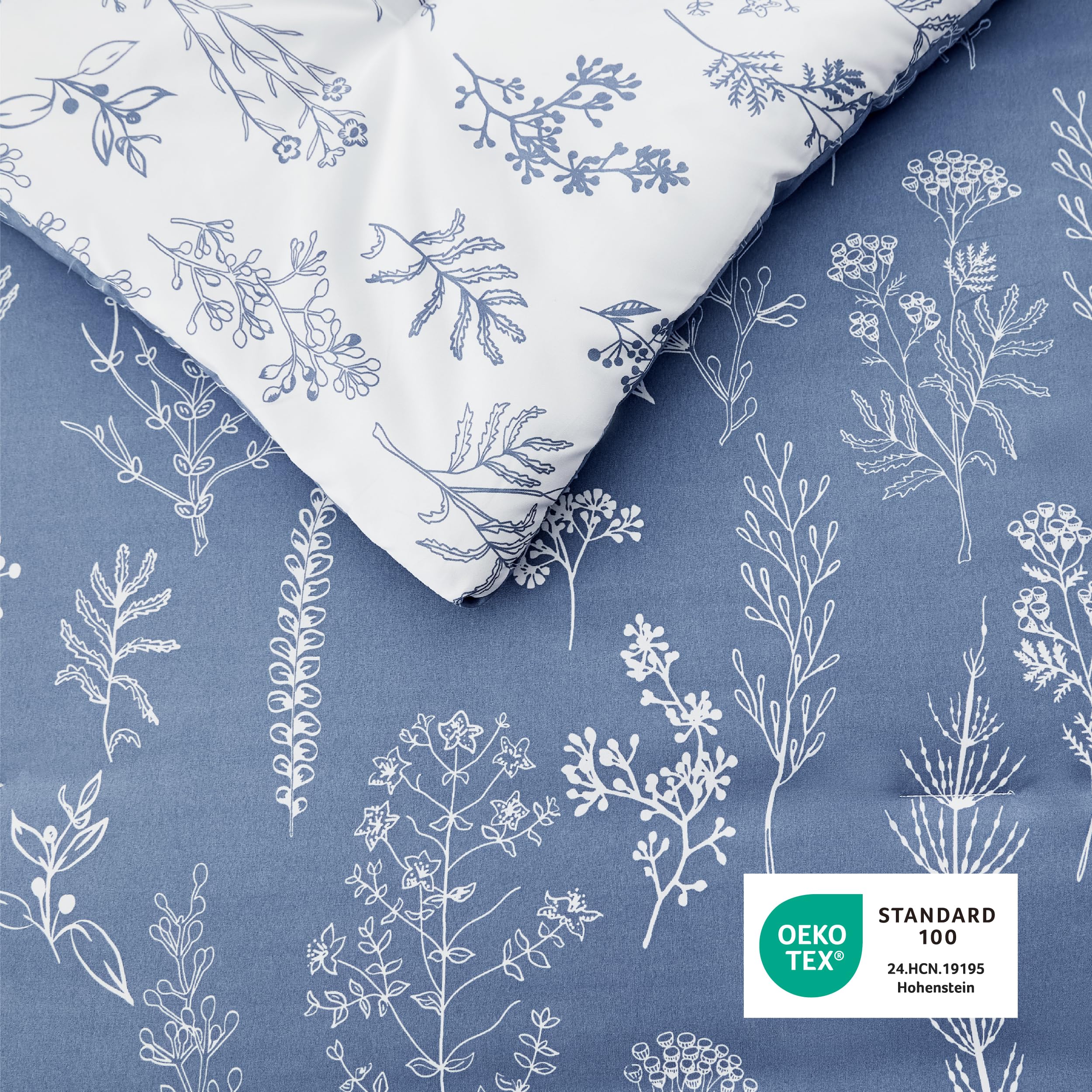 Bedsure queen-size bedding set fits standard beds with generous coverage.