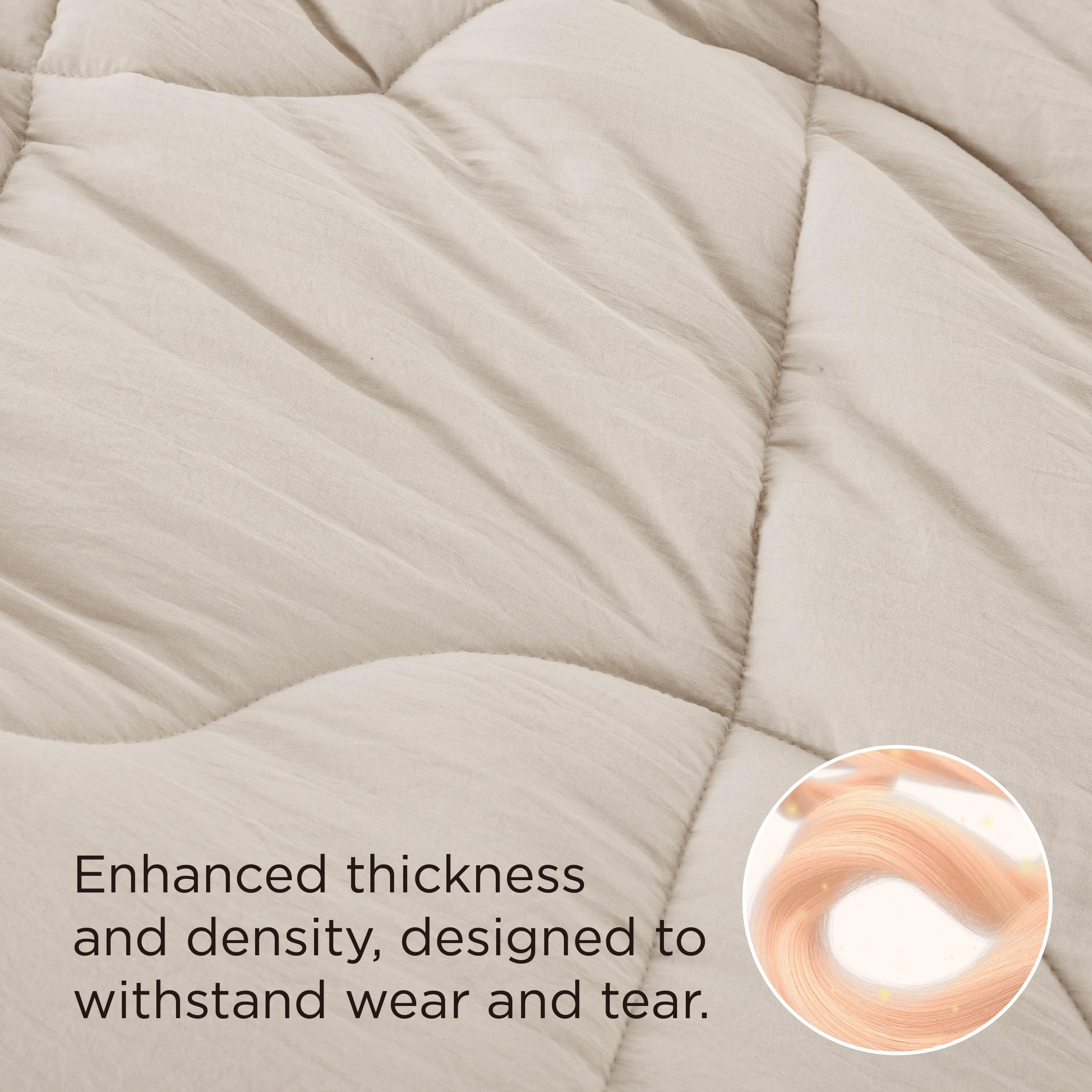 Bedsure comforter linen-style texture complements any bedroom decor.