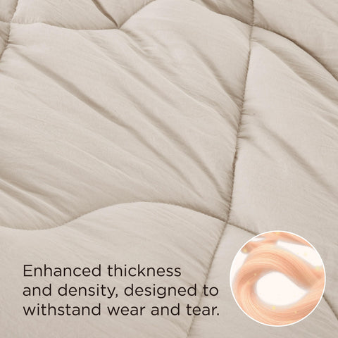 Bedsure comforter linen-style texture complements any bedroom decor.