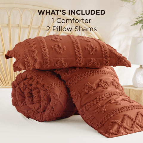 Bedsure queen comforter set includes one comforter and two matching shams.