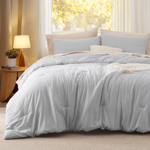 Bedsure queen comforter set displayed for all-season comfort and versatile styling.