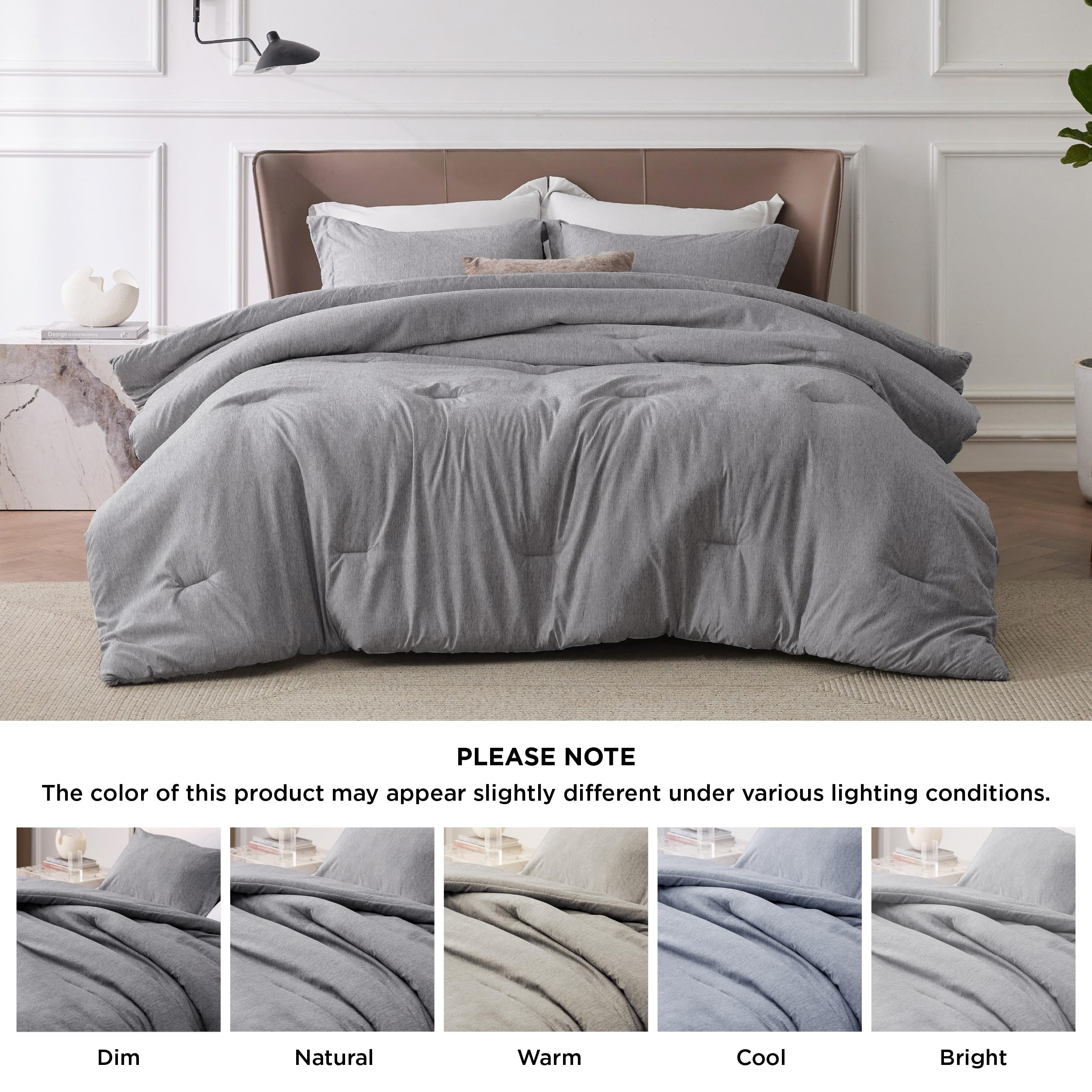 Bedsure queen comforter set with easy machine wash care.