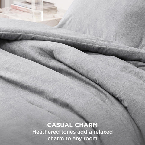 Bedsure grey pillow shams complete the coordinated bedding look.