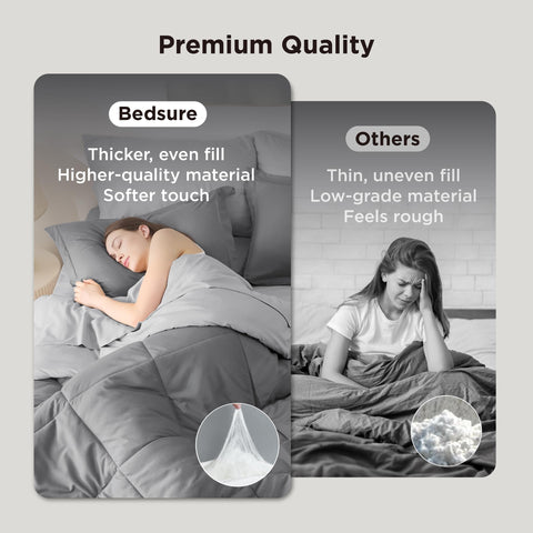 Bedsure queen comforter set made with soft microfiber for breathable comfort.