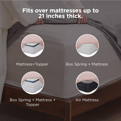 Bedsure queen flat sheet with pintuck edge for refined texture.