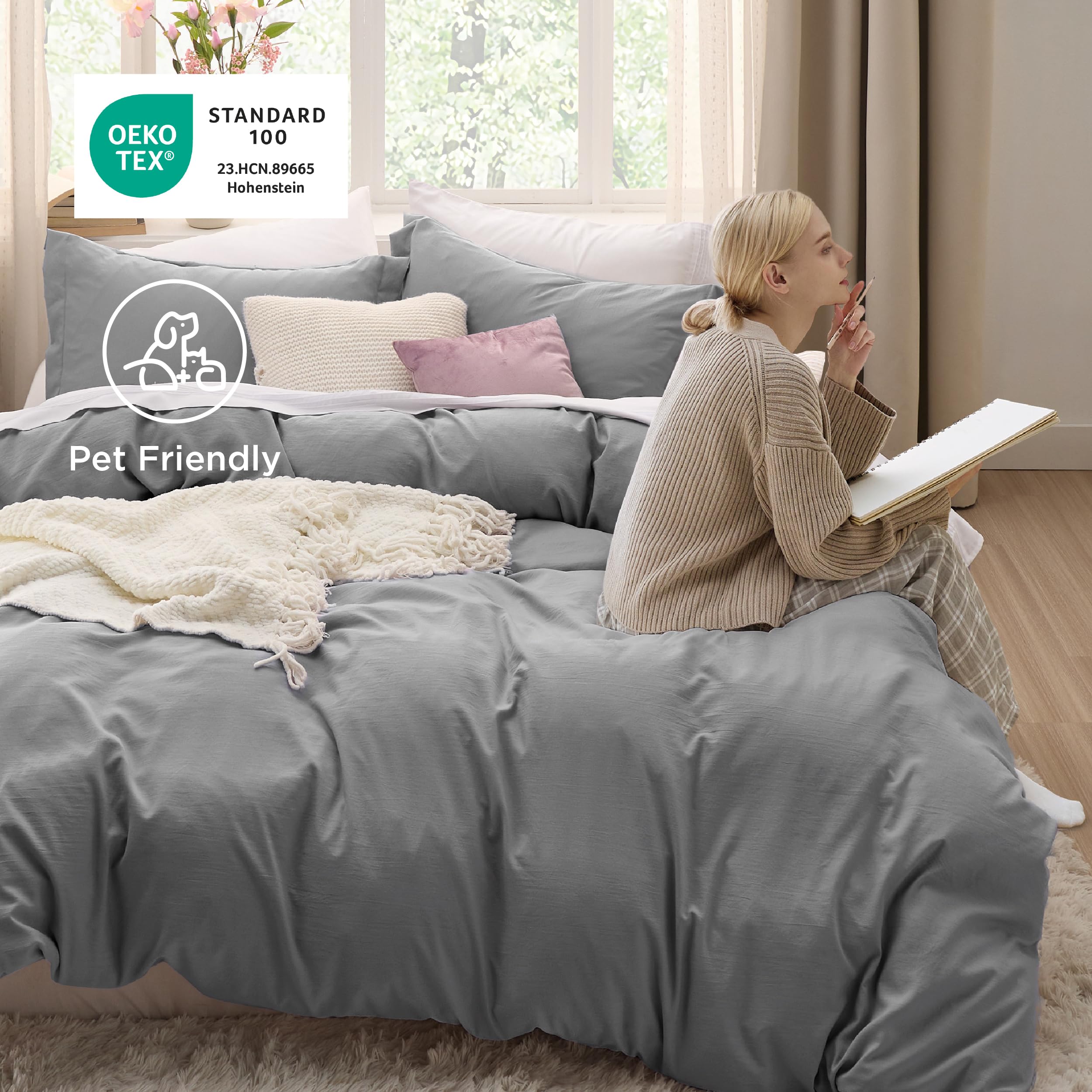 Bedsure queen pillow shams pair with duvet cover for cohesive decor