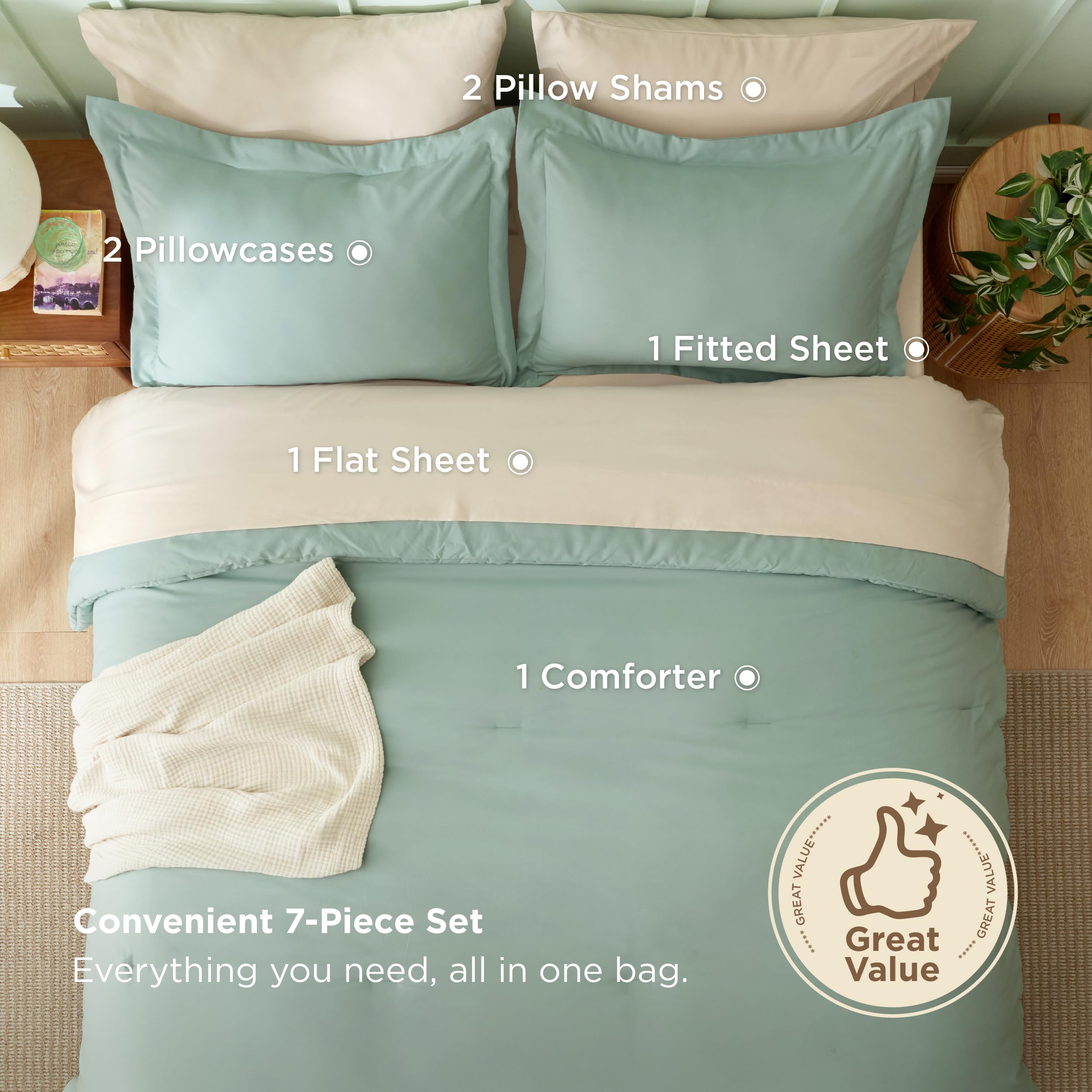 Bedsure sage green pillow shams complete decorative look