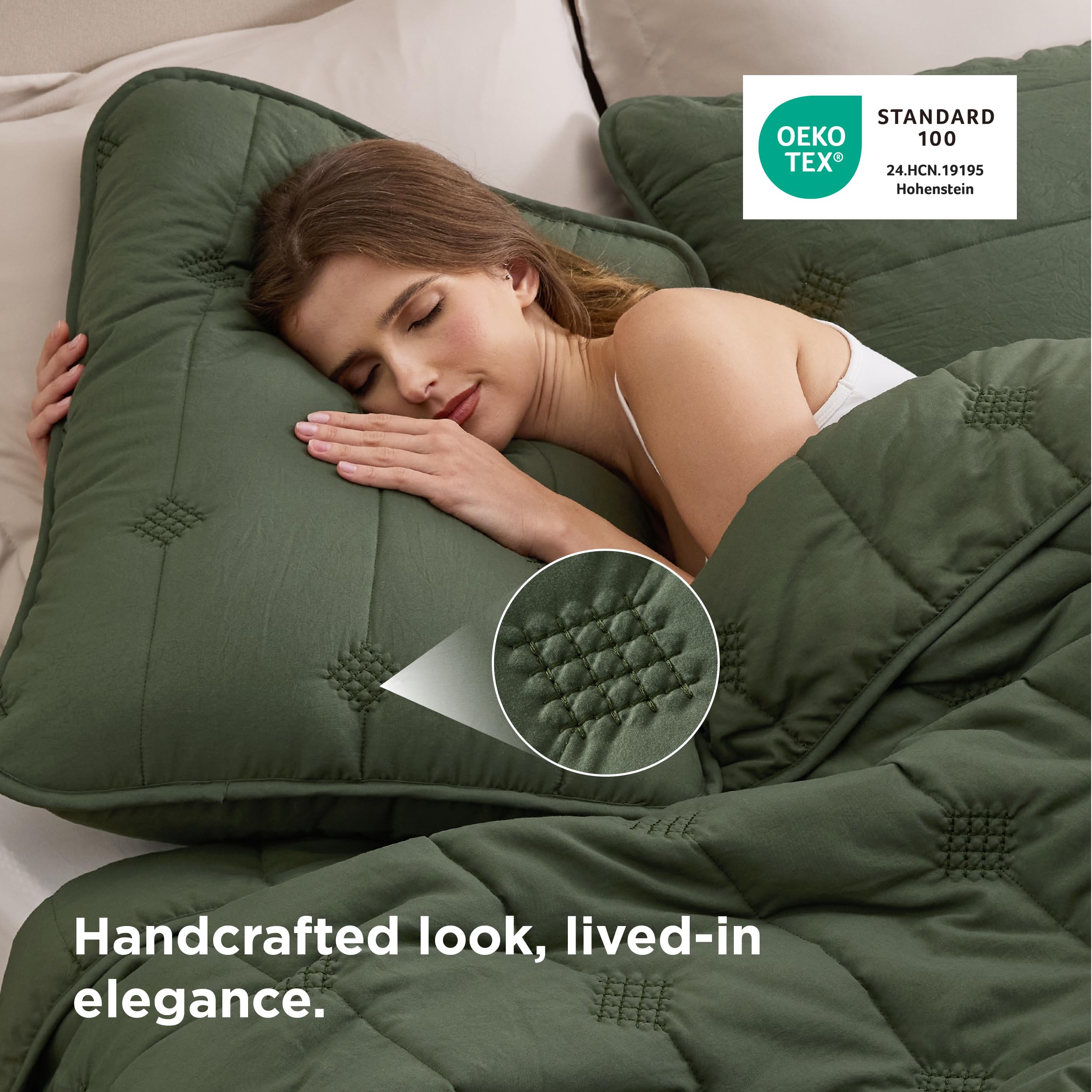 Bedsure vertical stitch design closeup reveals handcrafted texture without bulk.