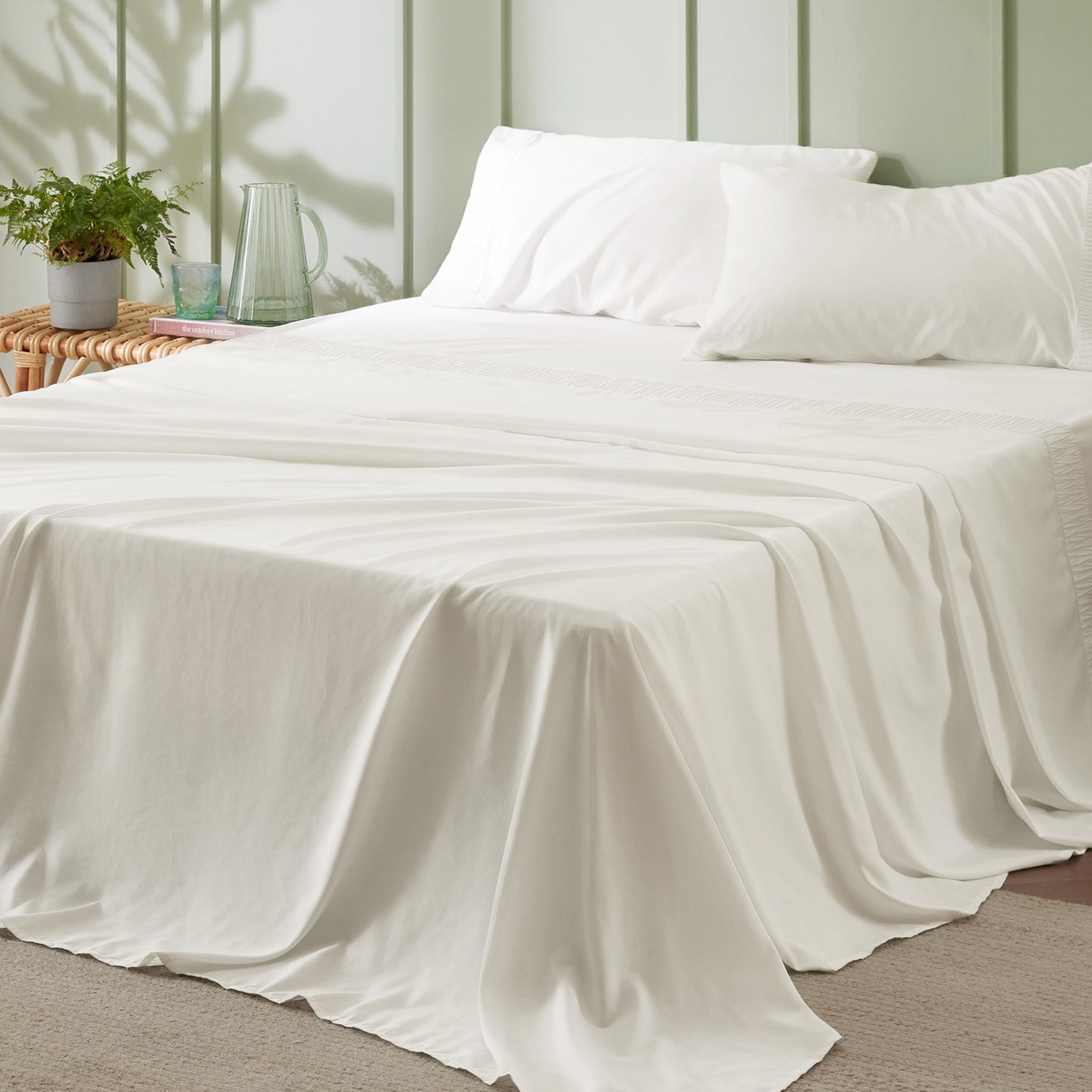 Bedsure queen sheet set with soft microfiber for a cool night's sleep.