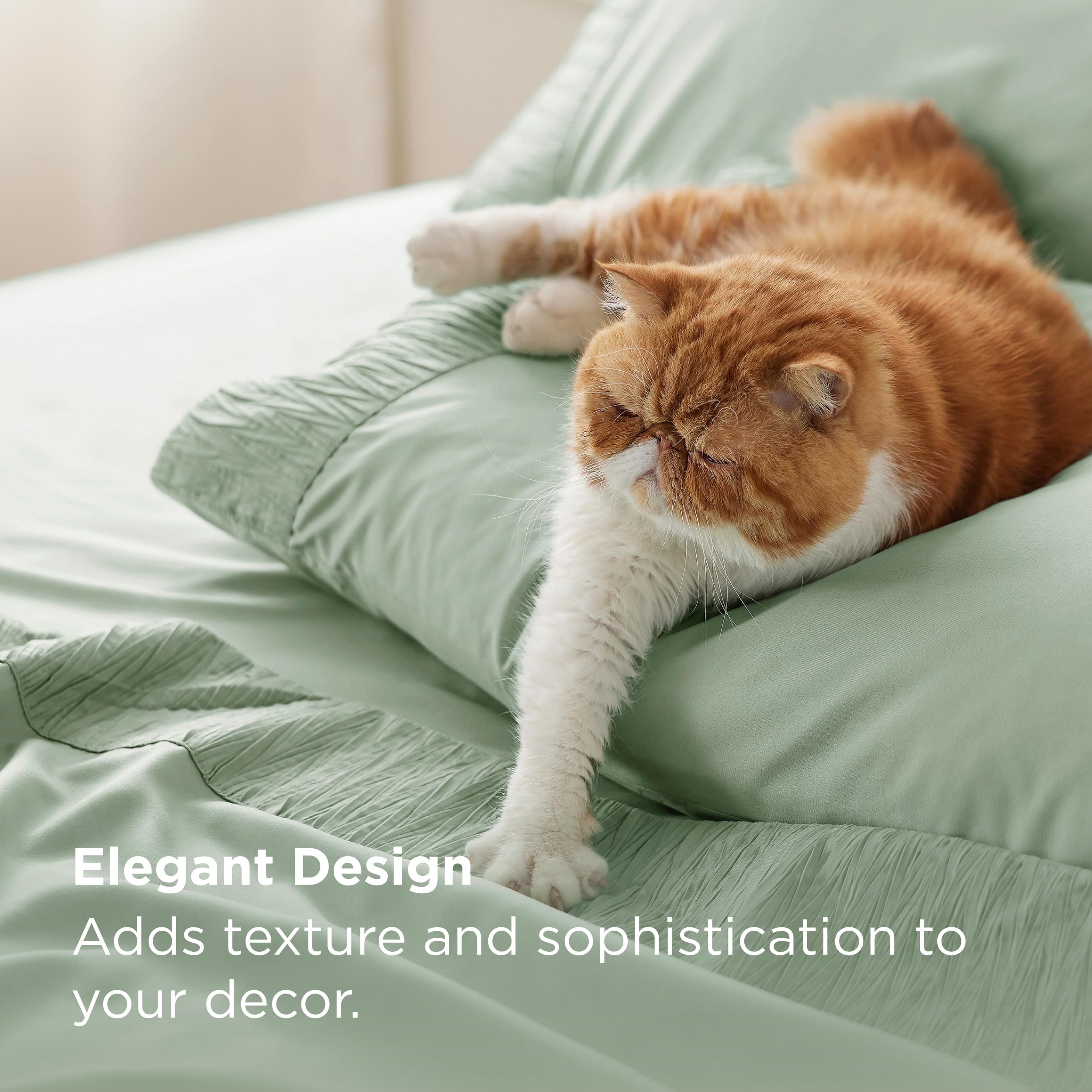 Bedsure queen sheet set with all-around elastic keeps corners tucked in