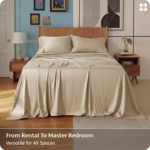 Bedsure queen sheet set deep-pocket 16in feature supports thicker mattresses
