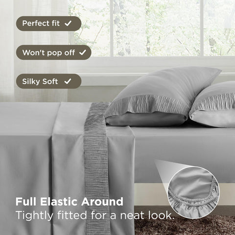 Bedsure elegant border on flat sheet adds stylish decor to any bedroom
