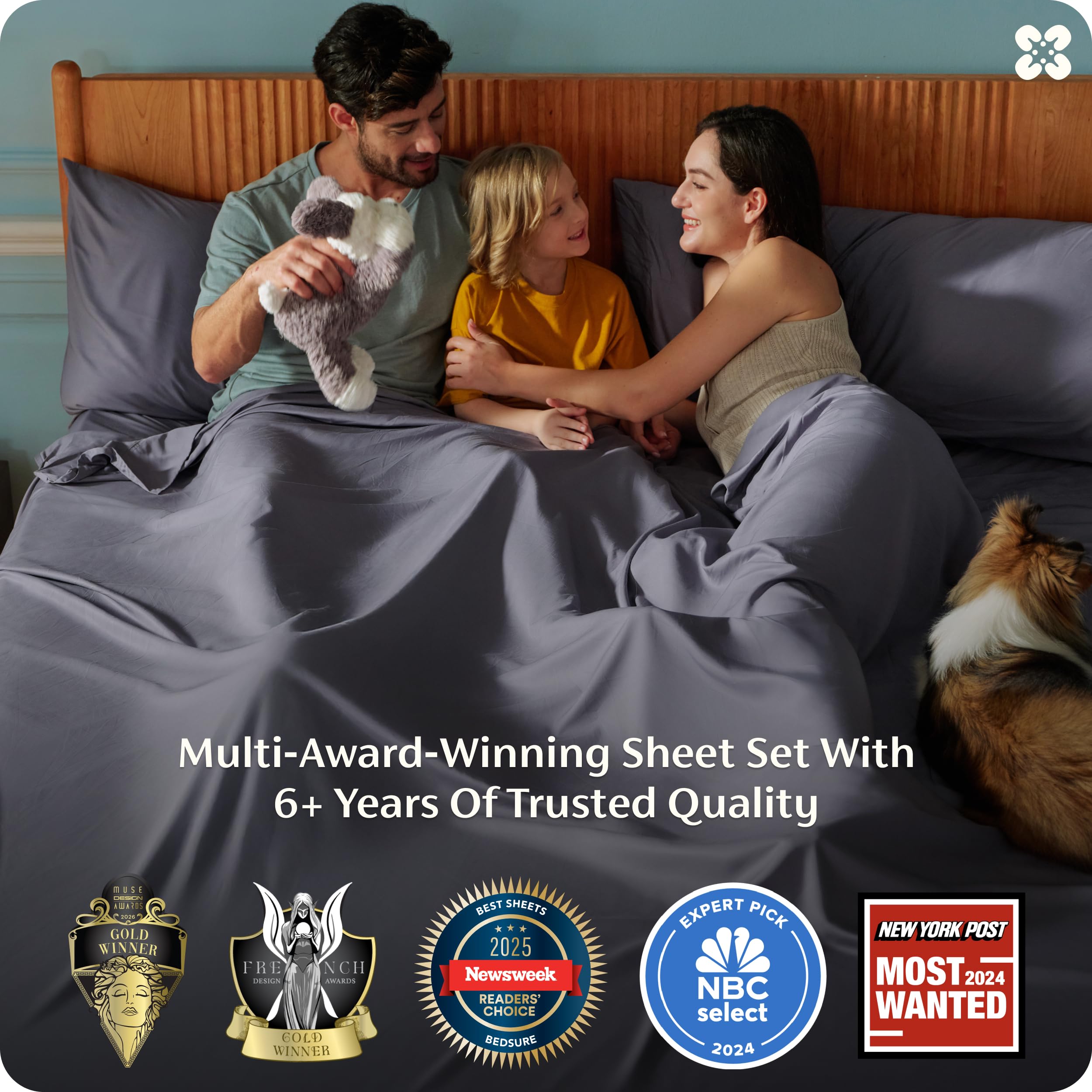 Bedsure flat sheet close-up with queen dimensions 90 by 102 inches