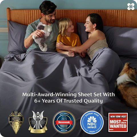 Bedsure flat sheet close-up with queen dimensions 90 by 102 inches