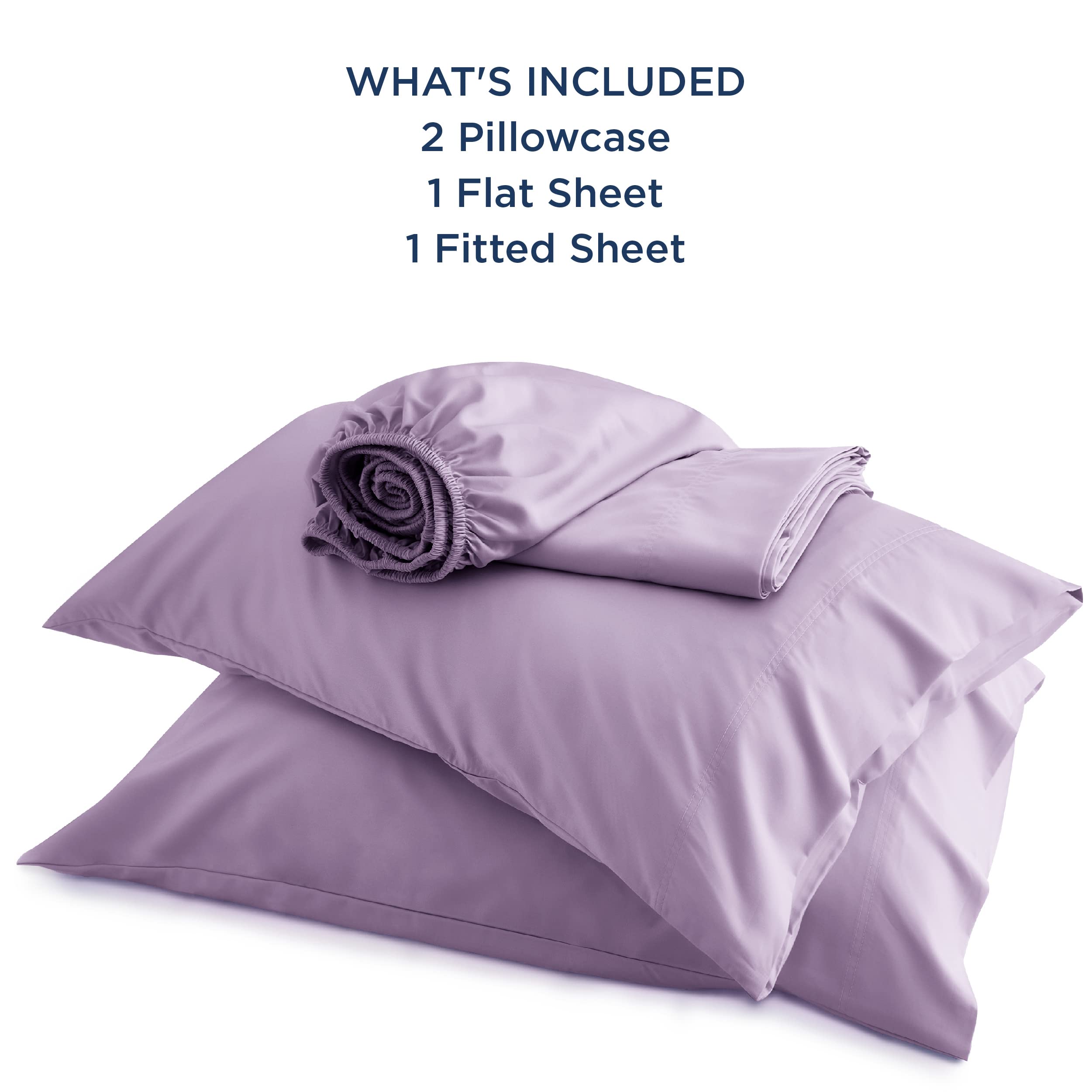 Bedsure queen sheet set includes flat sheet, fitted sheet, and pillowcases for complete bed setup.