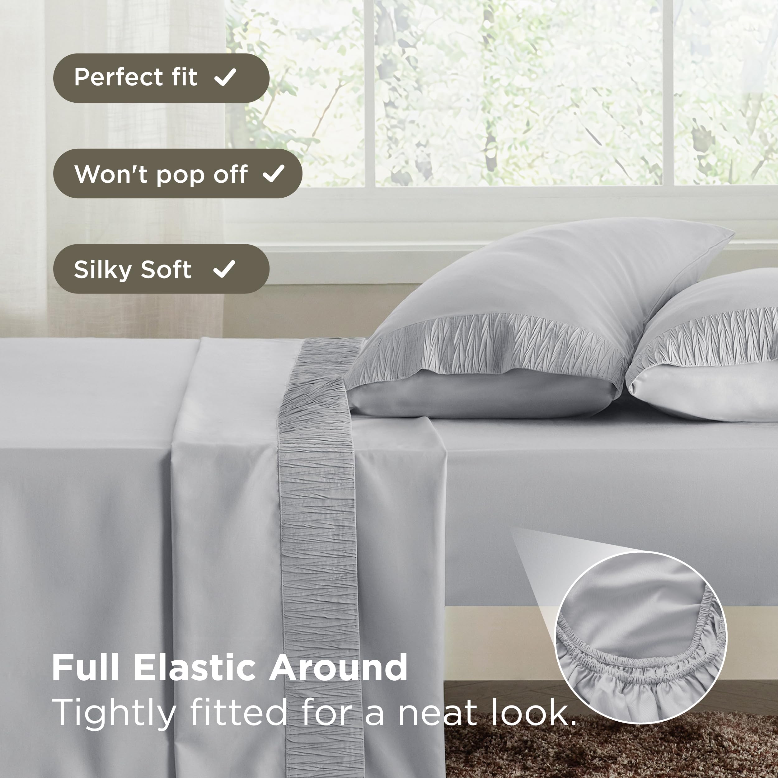 Bedsure queen sheet set machine-washable and durable for daily use