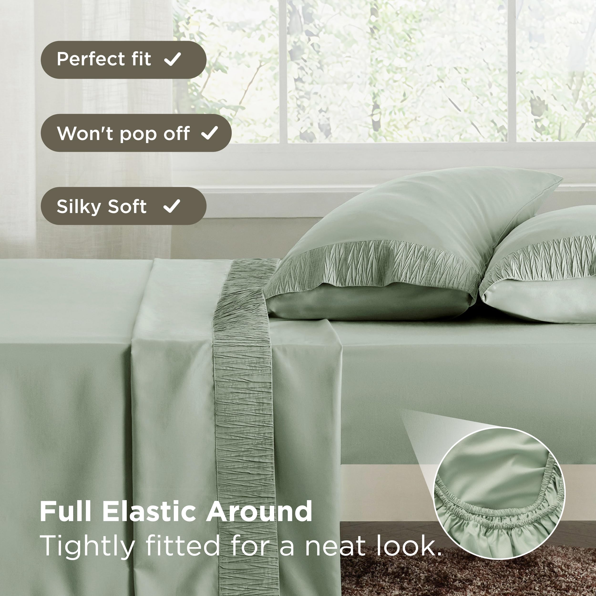 Bedsure queen sheet set OEKO-TEX certified for skin-friendly reassurance