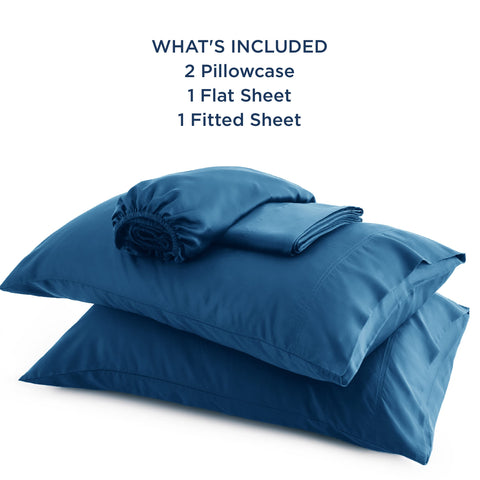 Bedsure queen sheet set packaging teal emphasizes all-in-one bedding solution