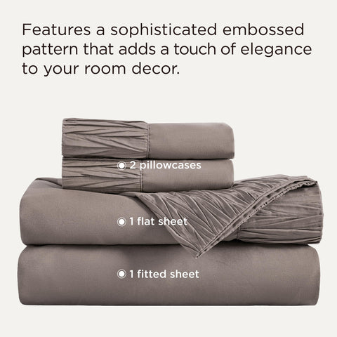 Bedsure pillowcases ruched hem highlight elegant border and durable color.