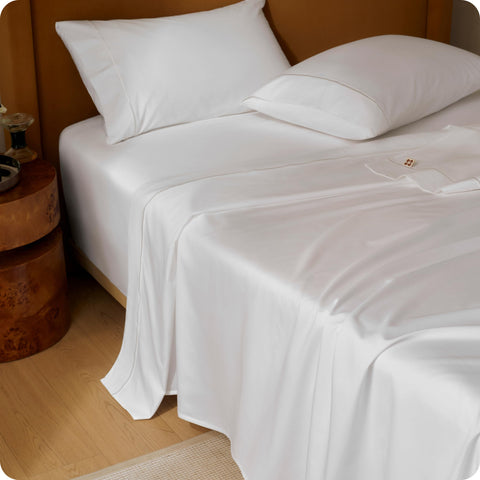 Bedsure queen-size sheet set showcased for a calm, orderly bed