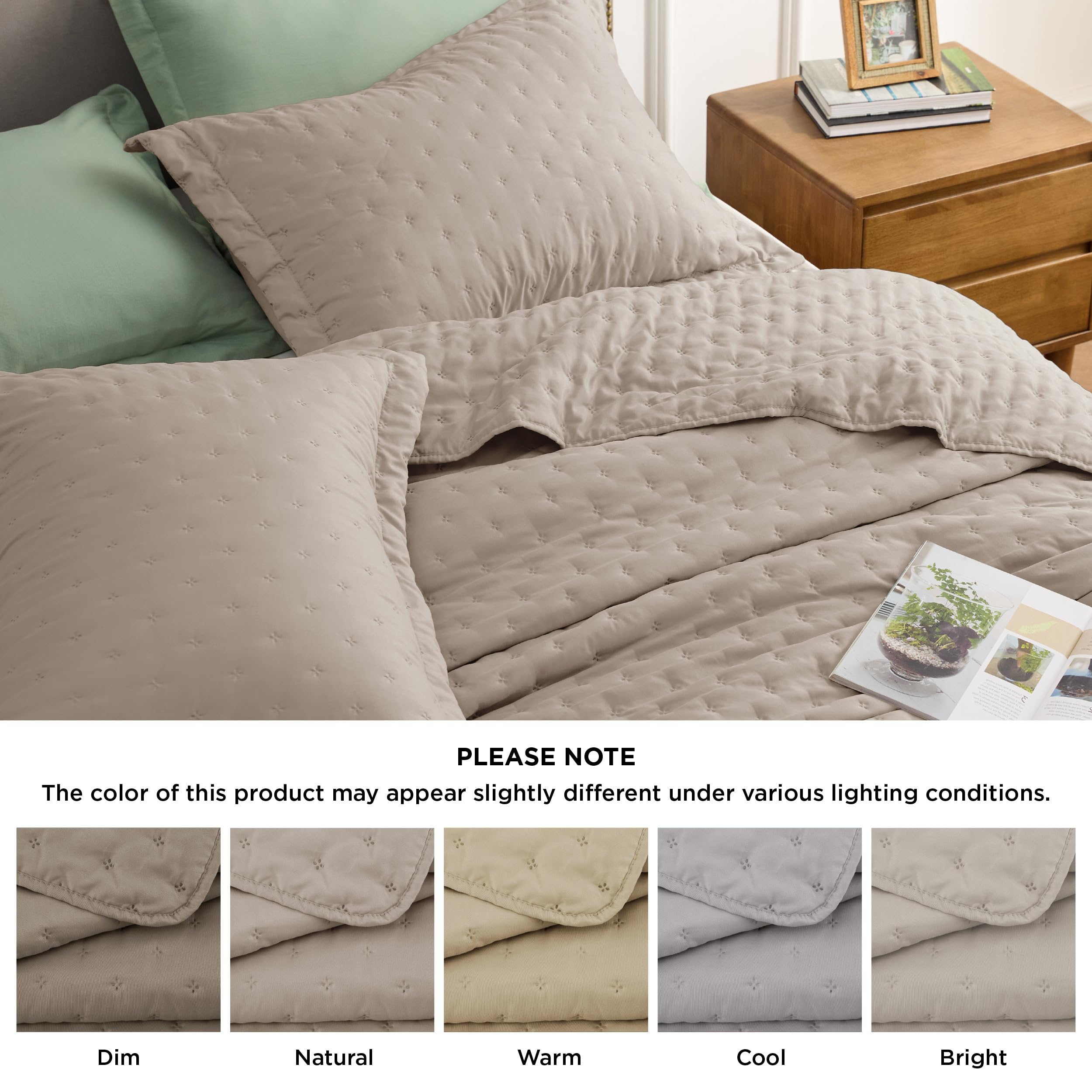 Bedsure quilt draped over sofa for décor and light warmth in living spaces