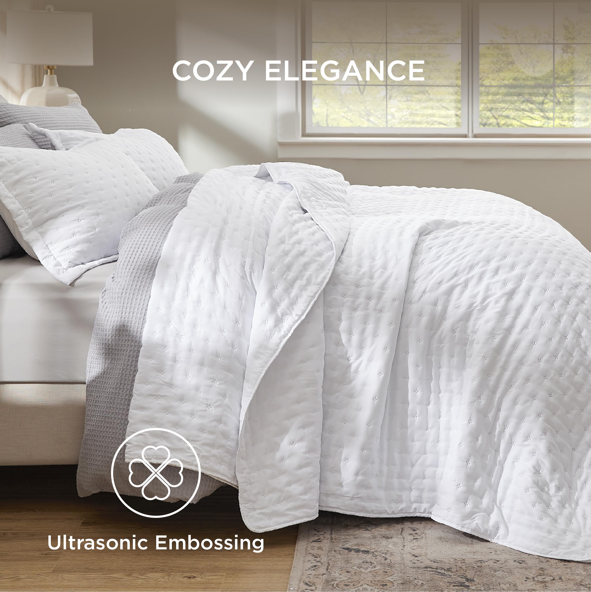 Bedsure embossed pattern adds subtle depth to the bed