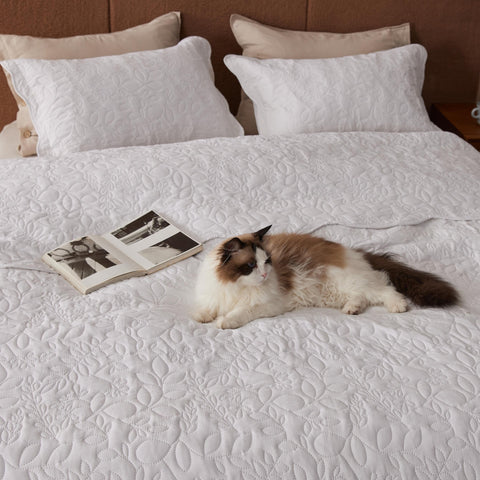 Bedsure quilt pack includes two matching pillowcases for easy setup