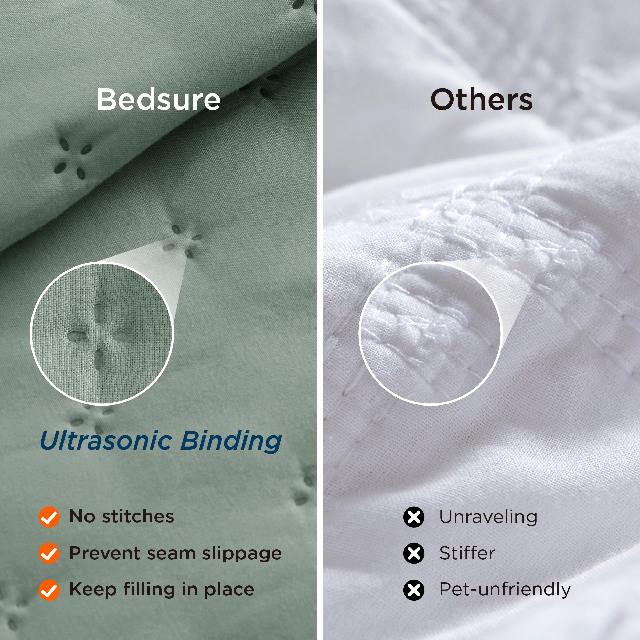 Bedsure quilt with shams shows coordinated queen bedding set