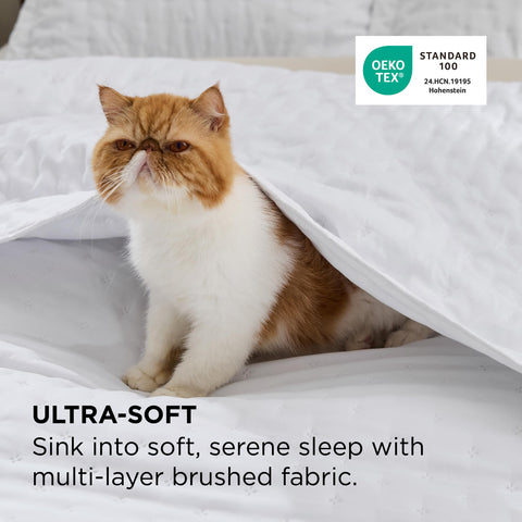 Bedsure quilt softness closeup highlighting plush surface and smooth drape