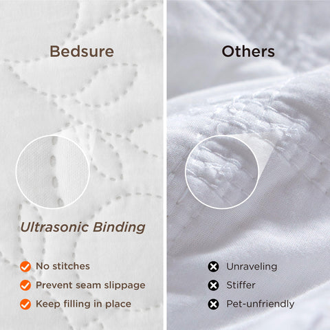 Bedsure ultrasonic binding highlights durable seams and stable filling
