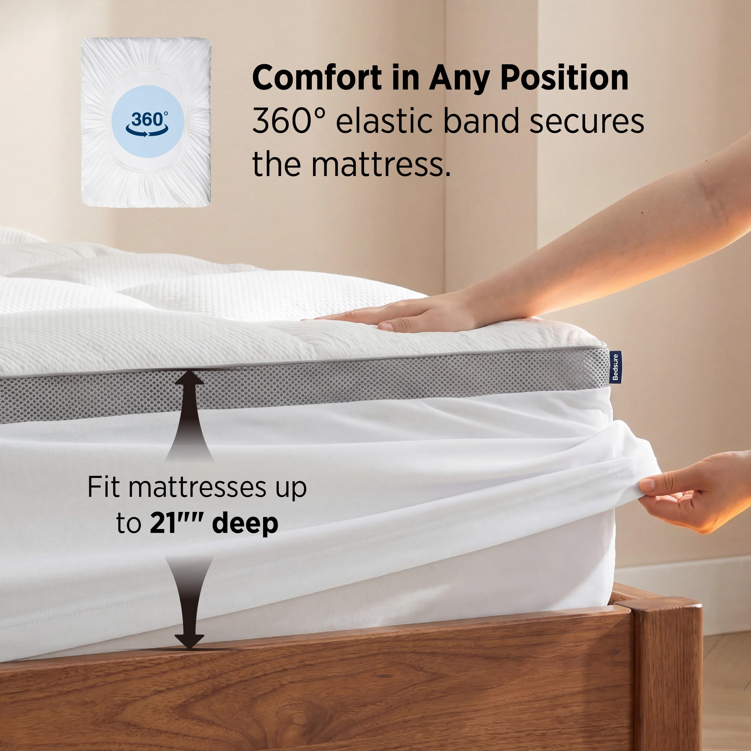 Bedsure quilted-box design keeps fill evenly distributed