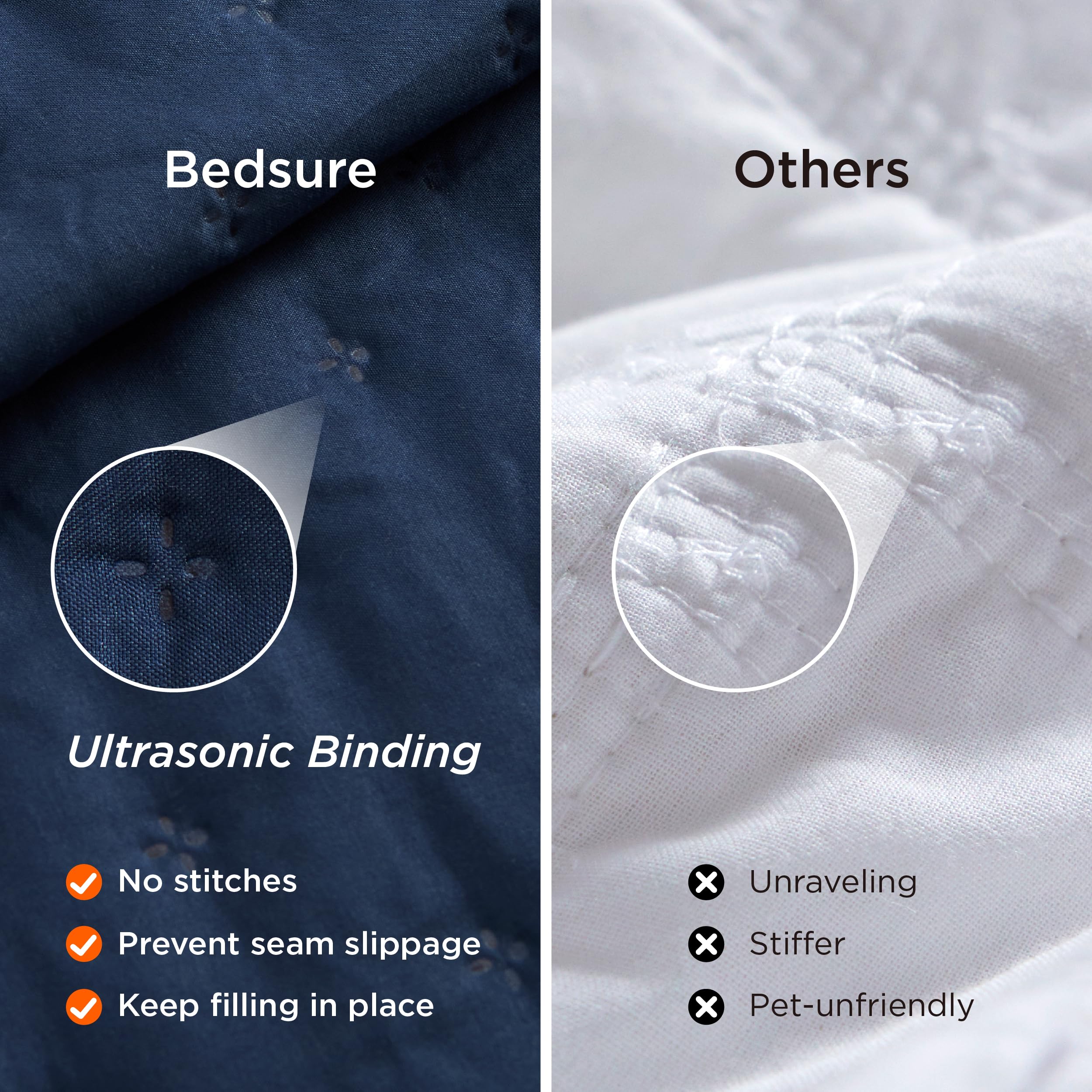 Bedsure quilt surface close-up highlighting plush, ultra-soft touch.