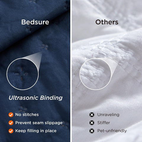 Bedsure quilt surface close-up highlighting plush, ultra-soft touch.