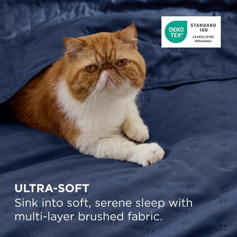 Bedsure ultrasonic quilting detail showing smooth surface and quiet nights.