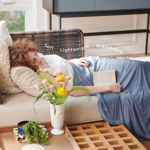 Bedsure rayon from bamboo blend closeup emphasizing breathable comfort.