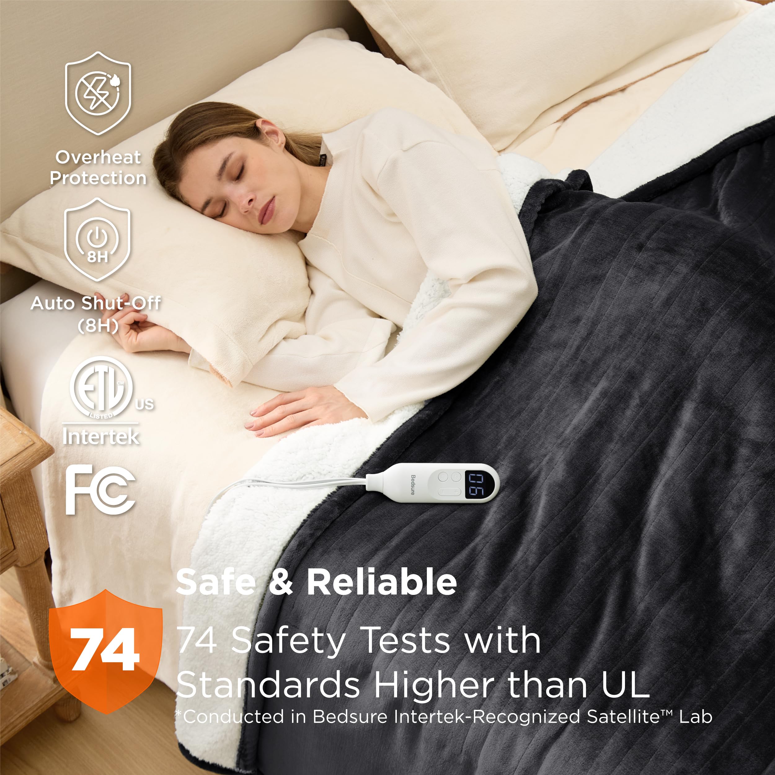Bedsure heat control with 6 levels and 10 timers for custom warmth