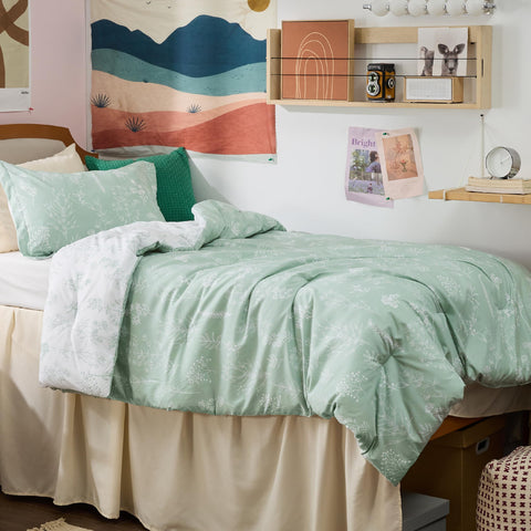Bedsure reversible botanical flowers sham for quick style switch.