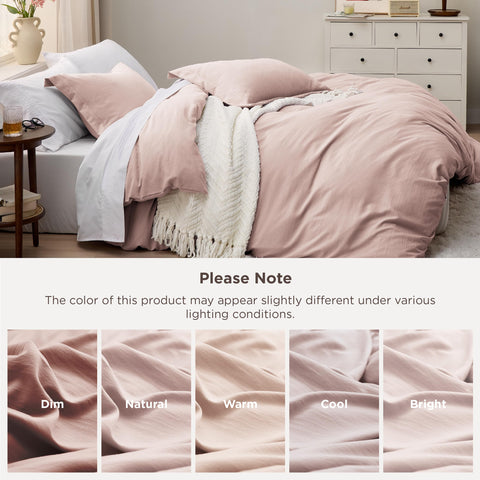 Bedsure Rose Pink bedding enhances a serene, cozy bedroom aesthetic.