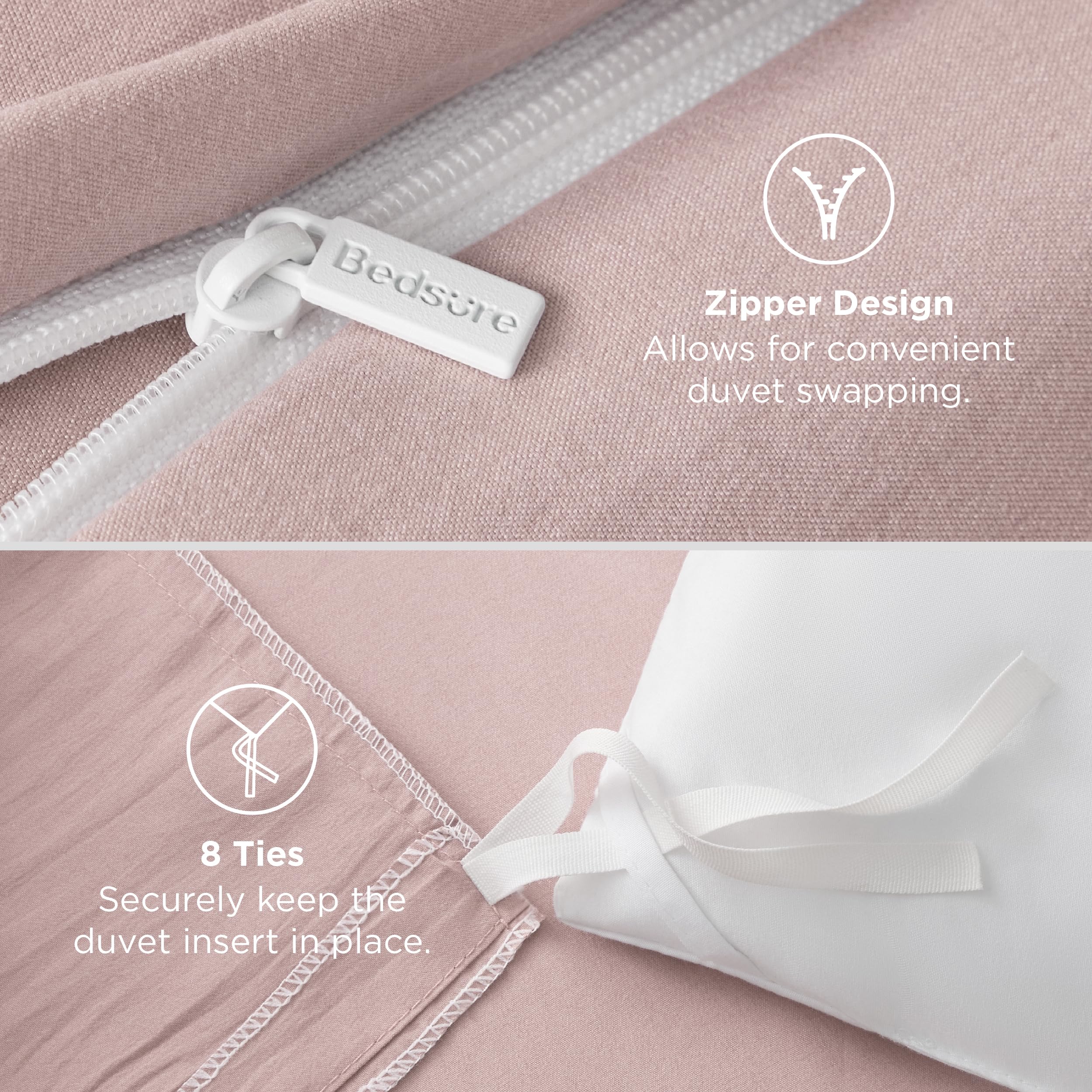 Bedsure Rose Pink fabric is lightweight and breathable for all-season comfort.