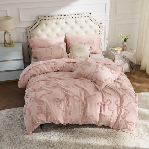 Bedsure rose pink pillow shams 20x26 complement the comforter for a coordinated look
